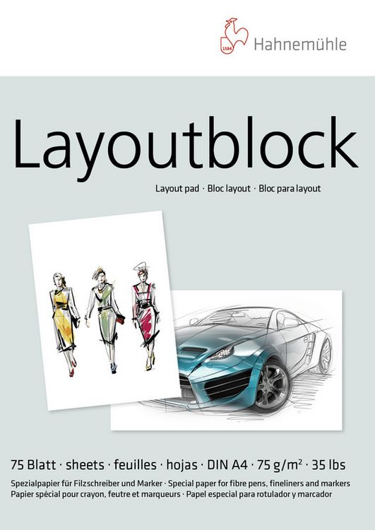 Produktbild: Hahnem&uuml;hle Papier Layout-Block f&uuml;r Comic & Illustration, DIN A 4, 75 g/m&sup2;