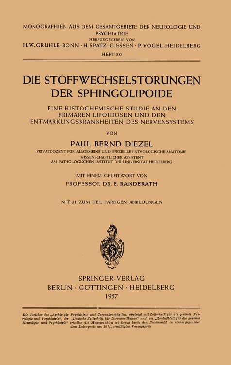 Produktbild: Die Stoffwechselst&ouml;rungen der Sphingolipoide