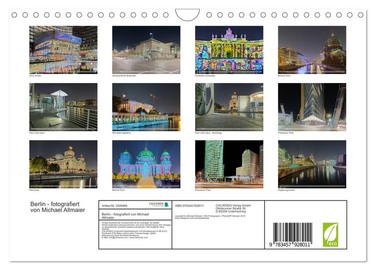 Produktbild: Berlin - fotografiert von Michael Allmaier (Wandkalender 2026 DIN A4 quer), CALVENDO Monatskalender