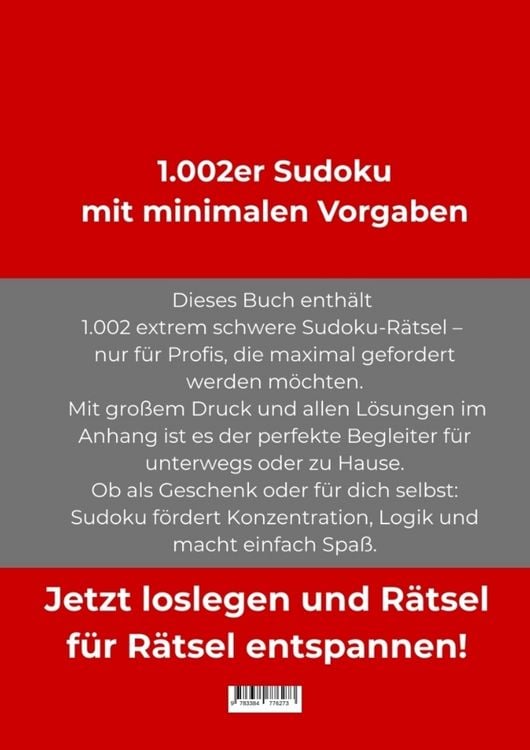 Produktbild: 1.002er Sudoku extrem schwer