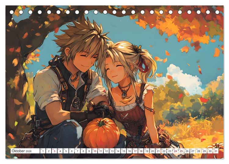 Produktbild: Das Jahr der Liebe: Verliebte P&auml;rchen im Manga-Stil (Tischkalender 2026 DIN A5 quer), CALVENDO Monatskalender