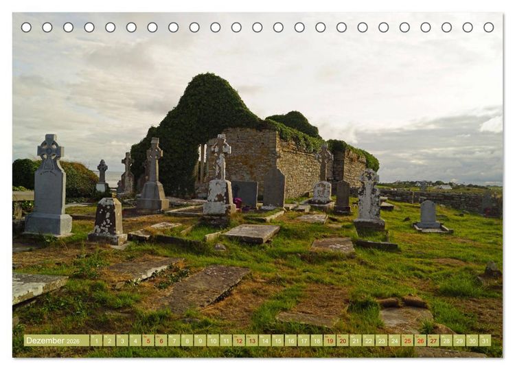 Produktbild: Ehrf&uuml;rchtige Stille - Friedh&ouml;fe in Irland (Tischkalender 2026 DIN A5 quer), CALVENDO Monatskalender