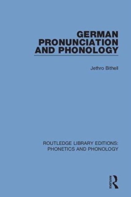 Produktbild: German Pronunciation and Phonology