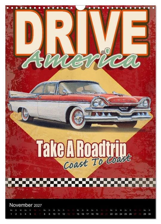 Produktbild: Drive America Plakate (Wandkalender 2027 DIN A3 hoch), CALVENDO Monatskalender