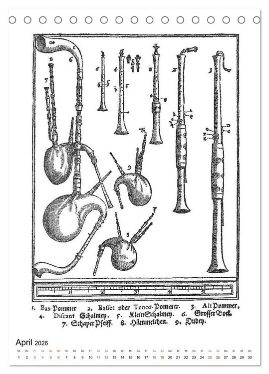 Produktbild: Michael Praetorius Syntagma Musicum (Tischkalender 2026 DIN A5 hoch), CALVENDO Monatskalender