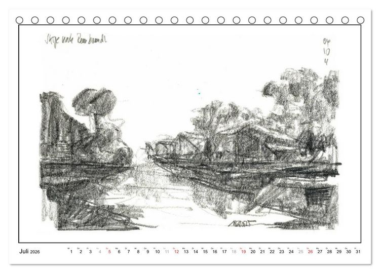 Produktbild: Rembrandt Landschaften wgVoigt (Tischkalender 2026 DIN A5 quer), CALVENDO Monatskalender