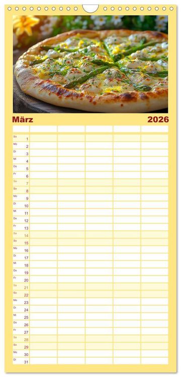 Produktbild: Familienplaner 2026 - Pizza geht immer - Zu jeder Jahreszeit mit 5 Spalten (Wandkalender, 21 x 45 cm) CALVENDO