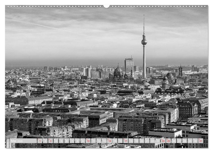 Produktbild: Berliner Ansichten in Schwarz und Wei&szlig; (hochwertiger Premium Wandkalender 2026 DIN A2 quer), Kunstdruck in Hochglanz