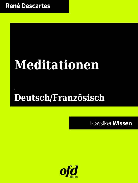 Produktbild: Meditationen - M&eacute;ditations m&eacute;taphysiques