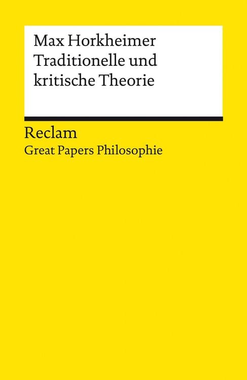 Produktbild: Traditionelle und kritische Theorie