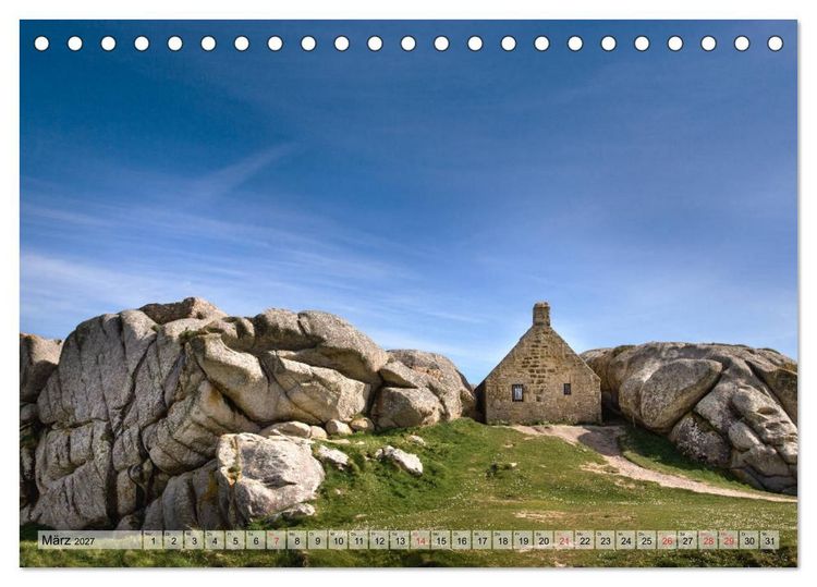 Produktbild: Bretagne - Felsenk&uuml;ste, Sandstr&auml;nde und viel zu sehen (Tischkalender 2027 DIN A5 quer), CALVENDO Monatskalender