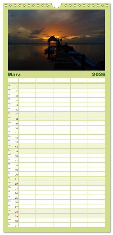 Produktbild: Familienplaner 2026 - Von Mexiko nach Panama in 12 Monaten mit 5 Spalten (Wandkalender, 21 x 45 cm) CALVENDO