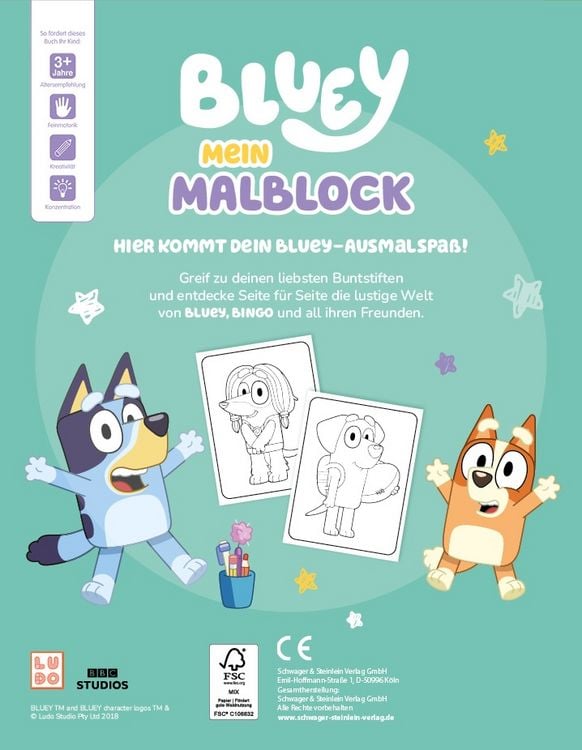 Produktbild: Bluey Mein Malblock f&uuml;r Kinder ab 3 Jahren
