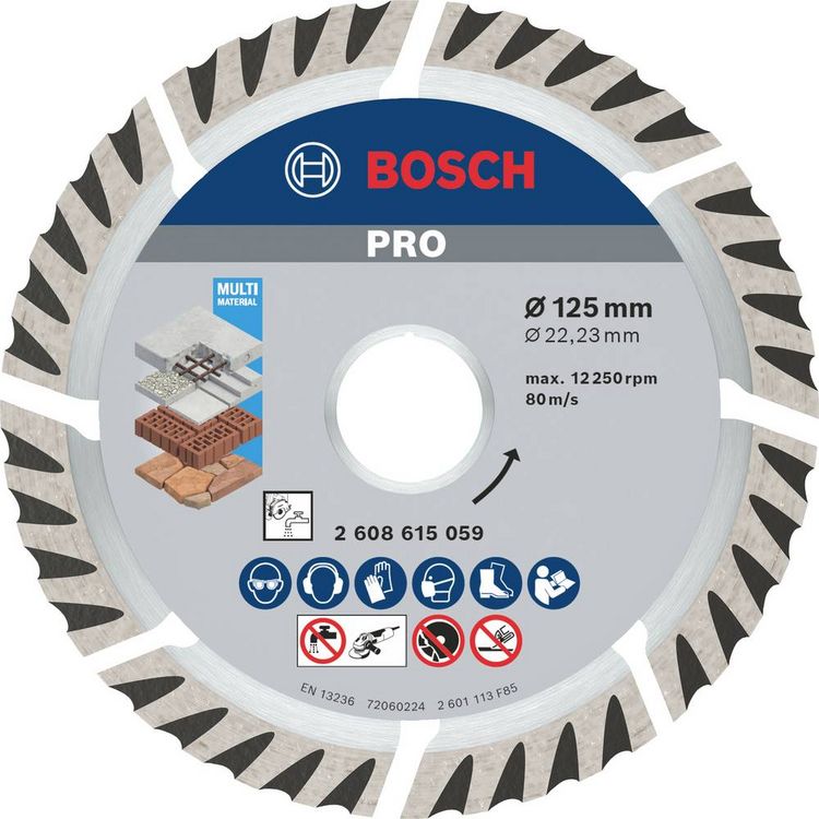Produktbild: Bosch Accessories 2608615059 Standard for Universal Speed Diamanttrennscheibe Durchmesser 125 mm Bohrungs-&Oslash; 22.23 mm 1 St.