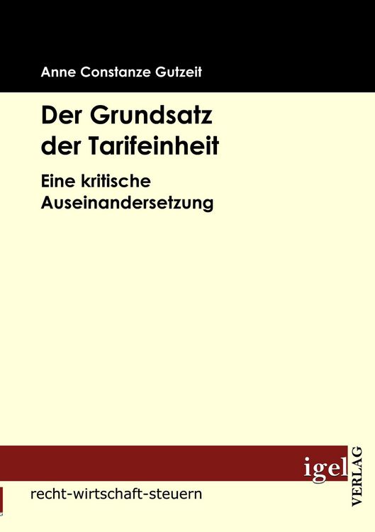 Produktbild: Der Grundsatz der Tarifeinheit