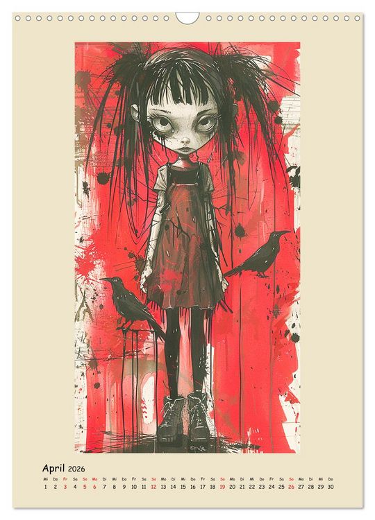 Produktbild: Gothic Punk Girls im k&uuml;nstlerischen Manga-Stil (Wandkalender 2026 DIN A3 hoch), CALVENDO Monatskalender