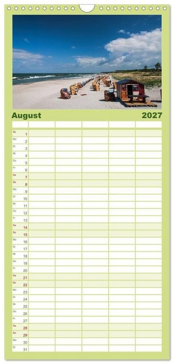 Produktbild: Familienplaner 2027 - Ostsee, Fischland-Dar&szlig; mit 5 Spalten (Wandkalender, 21 x 45 cm) CALVENDO
