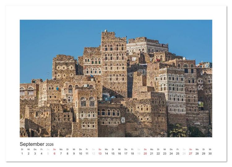 Produktbild: Der Jemen (Tischkalender 2026 DIN A5 quer), CALVENDO Monatskalender