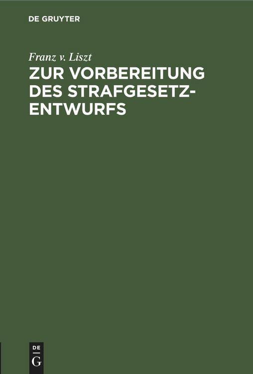 Produktbild: Zur Vorbereitung des Strafgesetzentwurfs