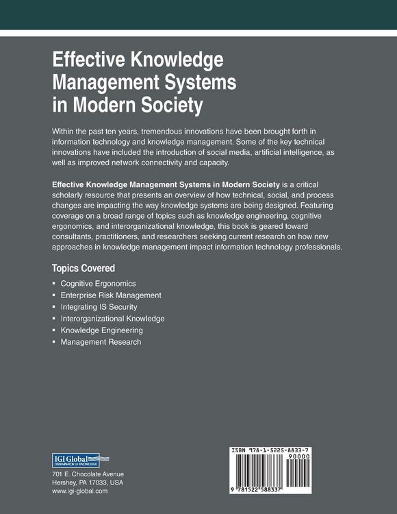 Produktbild: Effective Knowledge Management Systems in Modern Society