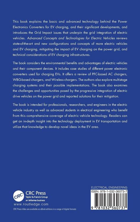 Produktbild: Advanced Concepts and Technologies for Electric Vehicles