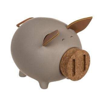 Produktbild: Sparschwein mit Korkenschnauze und braunen Ohren