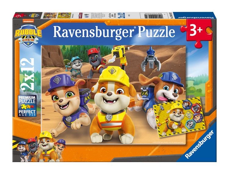 Produktbild: Kinderpuzzle 2x12 Teile - Paw Patrol - Bulldoge Rubble und sein Team