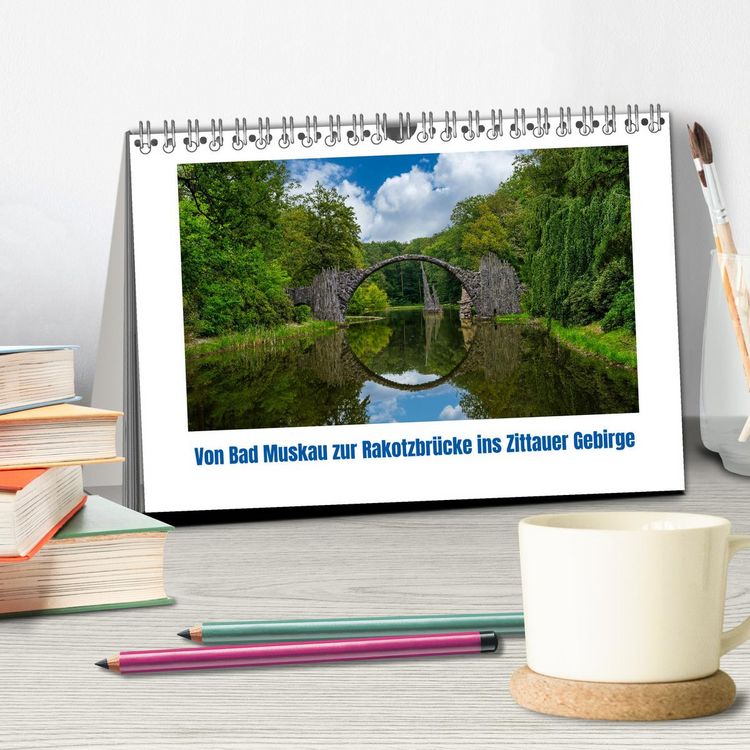 Produktbild: Von Bad Muskau zur Rakotzbr&uuml;cke ins Zittauer Gebirge (Tischkalender 2026 DIN A5 quer), CALVENDO Monatskalender