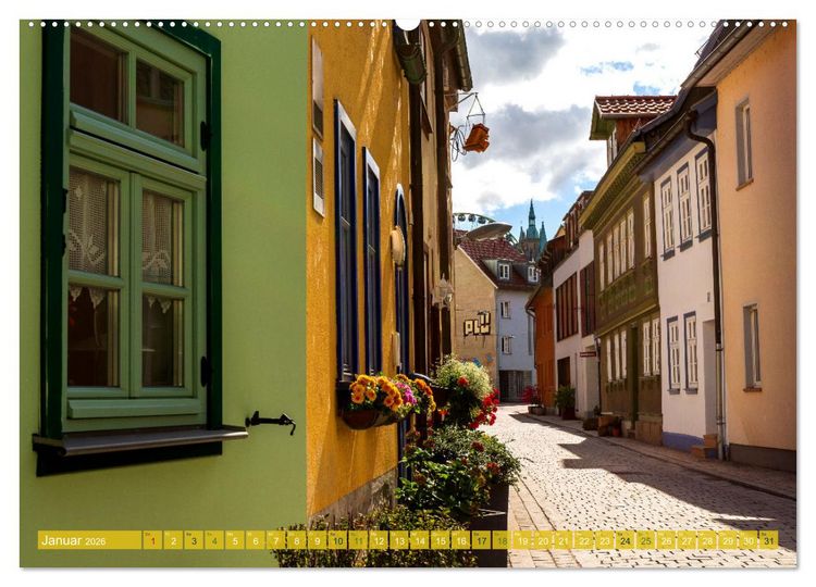 Produktbild: Romantisches Erfurt - Reise durch das sch&ouml;ne Th&uuml;ringen (hochwertiger Premium Wandkalender 2026 DIN A2 quer), Kunstdruck in Hochglanz