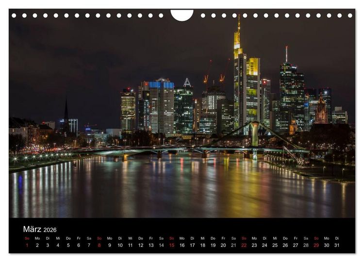 Produktbild: Frankfurt Skylights 2026 (Wandkalender 2026 DIN A4 quer), CALVENDO Monatskalender