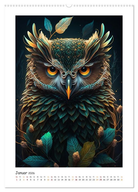 Produktbild: Magische Tiergesichter (hochwertiger Premium Wandkalender 2026 DIN A2 hoch), Kunstdruck in Hochglanz