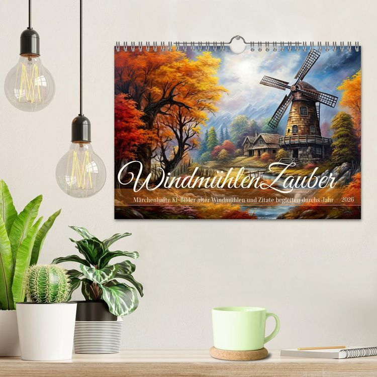 Produktbild: Windm&uuml;hlenzauber (Wandkalender 2026 DIN A4 quer), CALVENDO Monatskalender