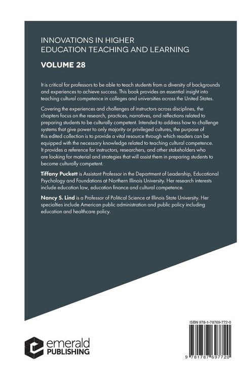 Produktbild: Cultural Competence in Higher Education