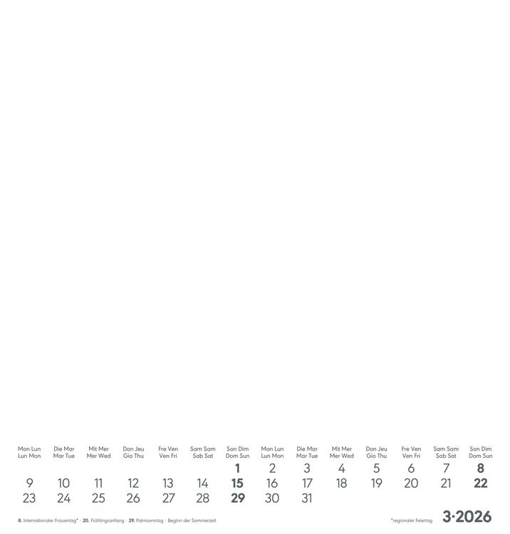 Produktbild: Kreativ-Kalender weiß 2026 - 21x22 cm - Foto, Malen, Basteln - datiert - Kreativkalender - Foto-Kalender - Alpha Edition