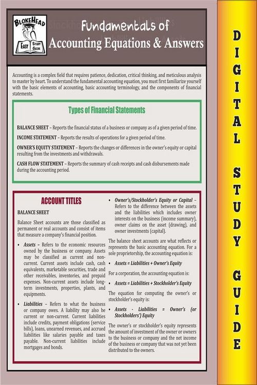 Produktbild: Accounting Equations & Answers ( Blokehead Easy Study Guide)