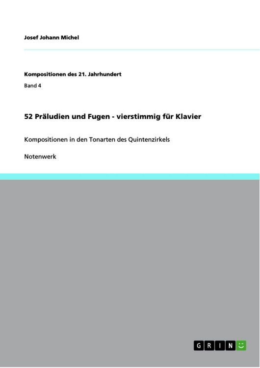 Produktbild: 52 Pr&auml;ludien und Fugen - vierstimmig f&uuml;r Klavier