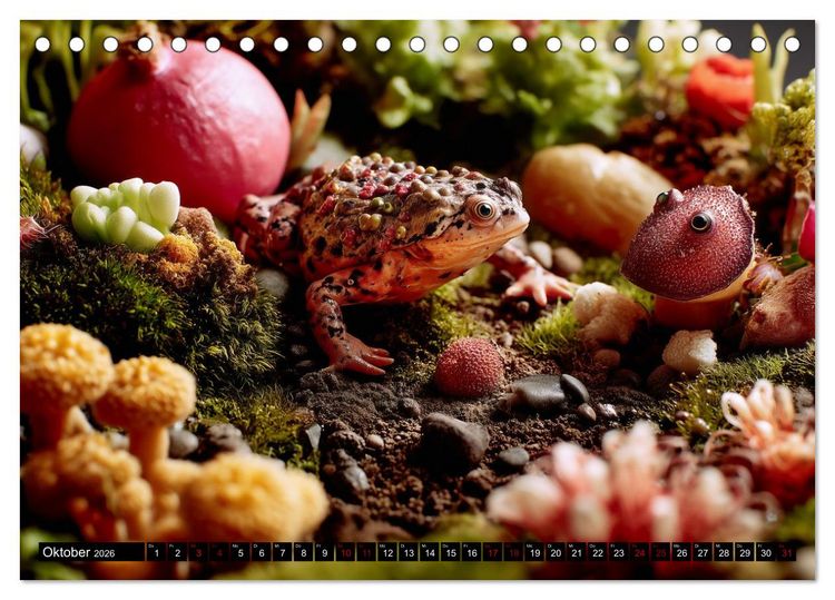 Produktbild: Toadtopia. Fantastische Kr&ouml;tenwelten (Tischkalender 2026 DIN A5 quer), CALVENDO Monatskalender
