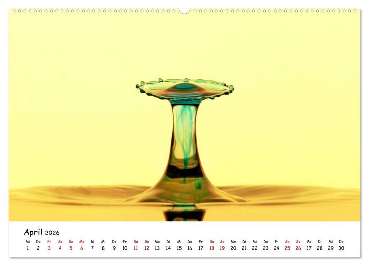 Produktbild: Wassertropfen - Kunstwerke der Natur (hochwertiger Premium Wandkalender 2026 DIN A2 quer), Kunstdruck in Hochglanz