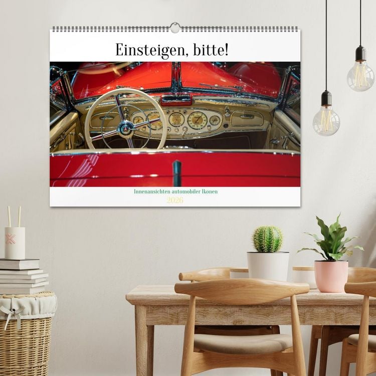 Produktbild: Einsteigen, bitte! - Innenansichten automobiler Ikonen (Wandkalender 2026 DIN A2 quer), CALVENDO Monatskalender