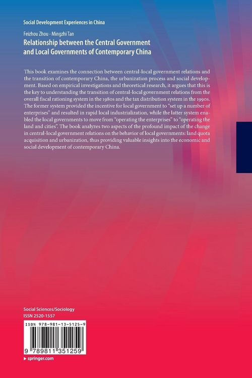 Produktbild: Relationship between the Central Government and Local Governments of Contemporary China