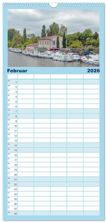 Produktbild: Familienplaner 2026 - Der K&ouml;nigliche Kanal. Die Wasserstra&szlig;e im Languedoc mit 5 Spalten (Wandkalender, 21 x 45 cm) CALVENDO