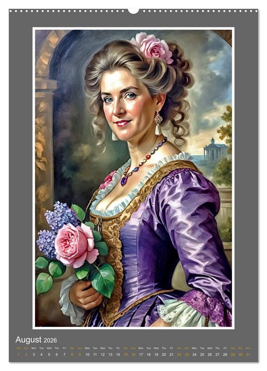 Produktbild: Ladies, Lace and Flowers (Wall Calendar 2026 DIN A2 portrait), CALVENDO 12 Month Wall Calendar