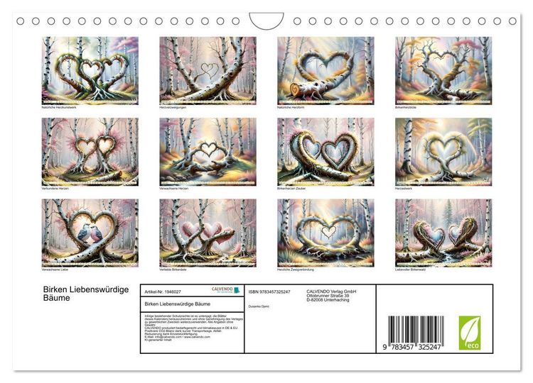 Produktbild: Birken Liebensw&uuml;rdige B&auml;ume (Wandkalender 2026 DIN A4 quer), CALVENDO Monatskalender