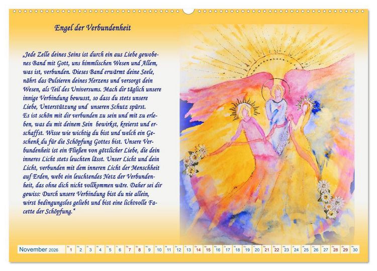 Produktbild: Engelbilder mit Botschaften f&uuml;r die Seele (hochwertiger Premium Wandkalender 2026 DIN A2 quer), Kunstdruck in Hochglanz
