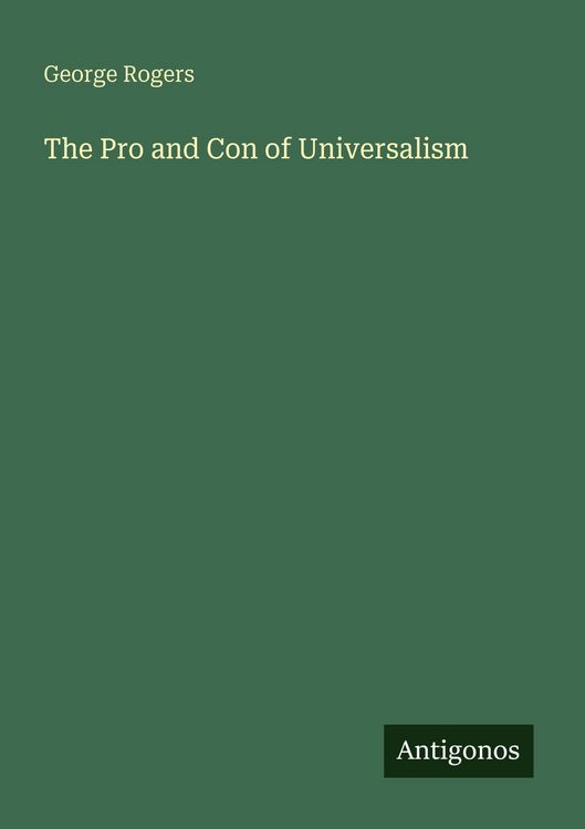 Produktbild: The Pro and Con of Universalism