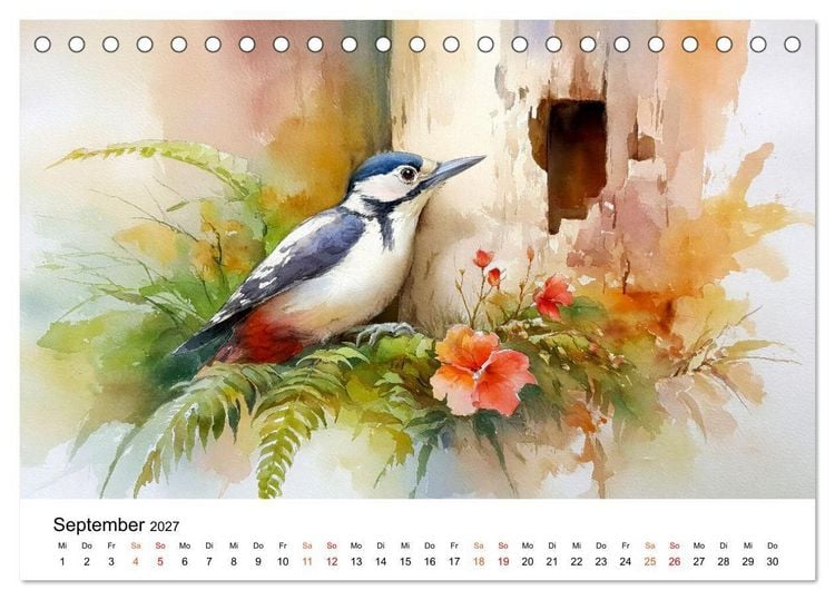 Produktbild: Tiere unserer Heimat in sanften Farben (Tischkalender 2027 DIN A5 quer), CALVENDO Monatskalender