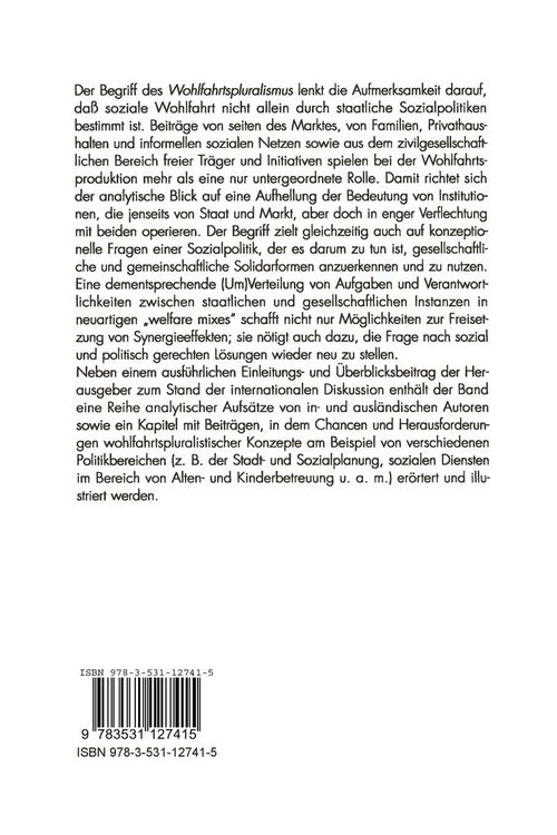 Produktbild: Wohlfahrtspluralismus