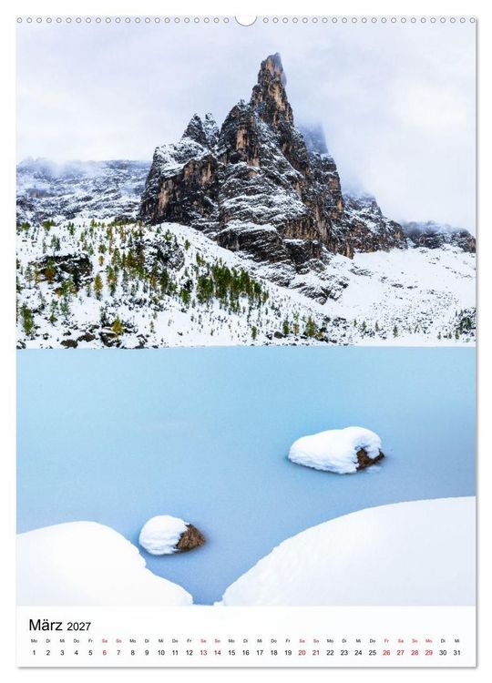 Produktbild: Die Dolomiten - Berge, die begeistern (Wandkalender 2027 DIN A2 hoch), CALVENDO Monatskalender