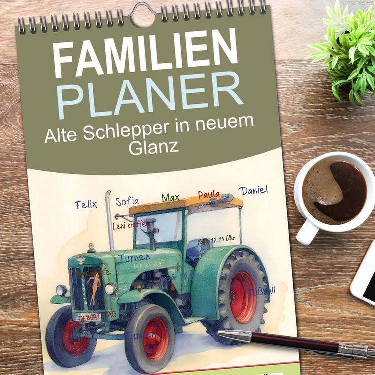 Produktbild: Familienplaner 2026 - Alte Schlepper in neuem Glanz mit 5 Spalten (Wandkalender, 21 x 45 cm) CALVENDO