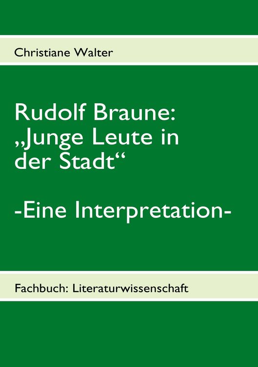 Produktbild: Rudolf Braune: &bdquo;Junge Leute in der Stadt&ldquo;